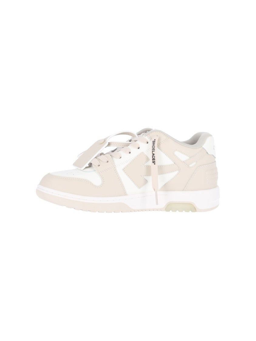 Off-White Beige Leather Out Of Office Sneakers