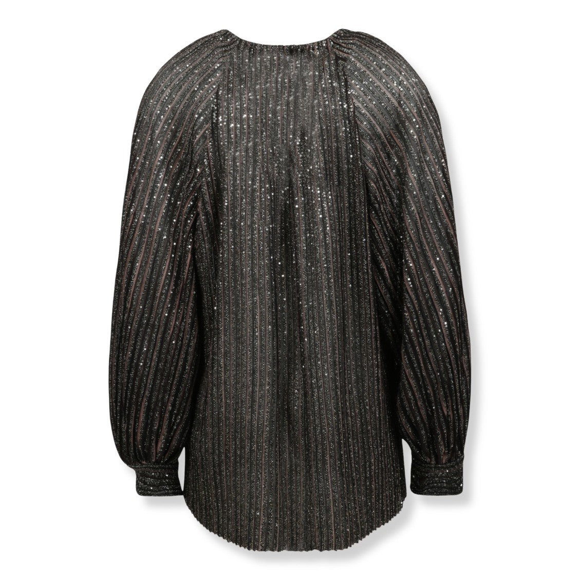 Missoni Flared Knit Top With Shimmering Lamé Stripes