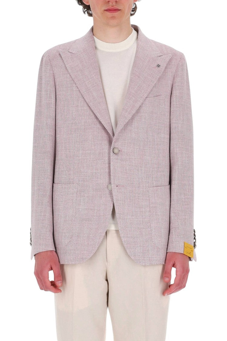 Tagliatore Pino Lerario Herringbone Wool-Linen Blazer
