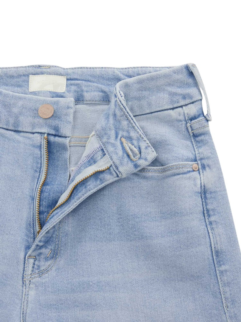 Mother Stretch Cotton Wide-Leg Jeans