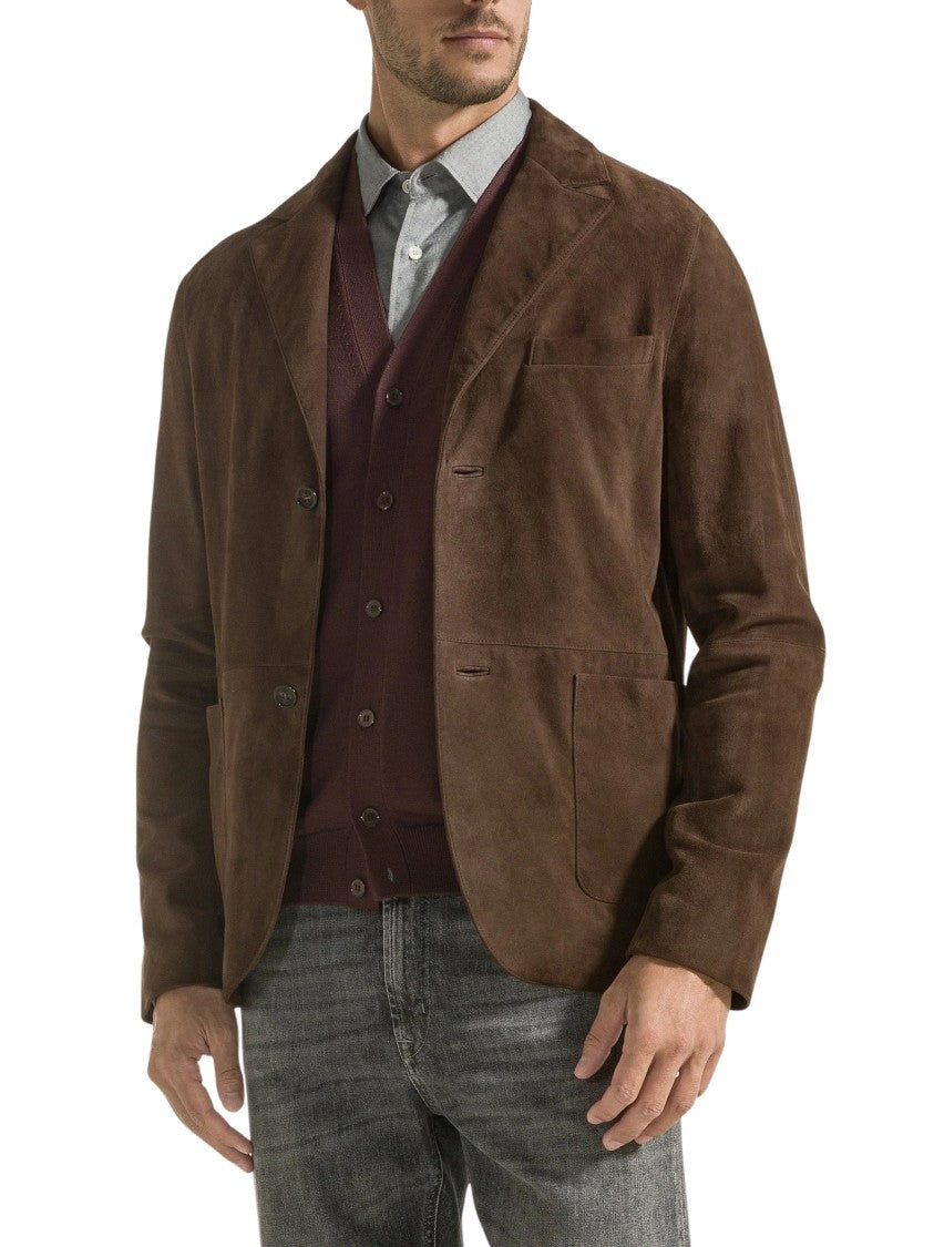 Seventy Venezia Single-Breasted Suede Notch Lapel Jacket