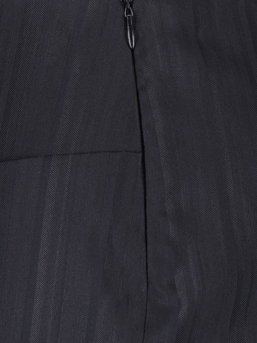 Dondup Black Gessato Wool Pinstripe Mini Skirt