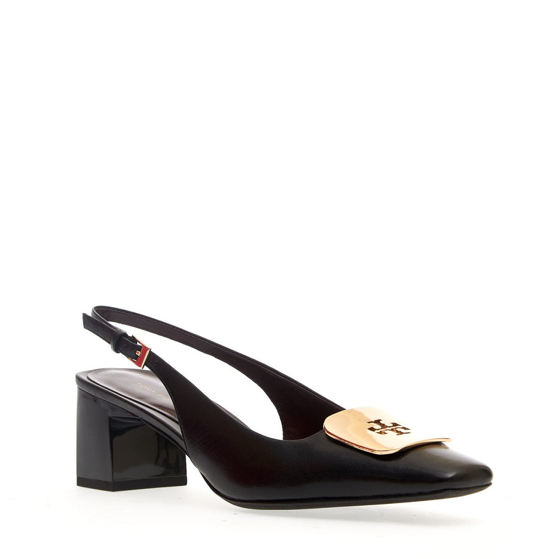 Tory Burch Slingback Black Leather Buckle