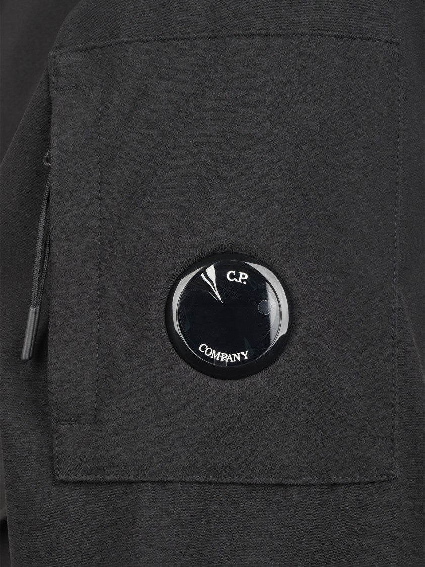 C.P. Company Matte Black Hooded Jacket With Distinctive Lens Detail