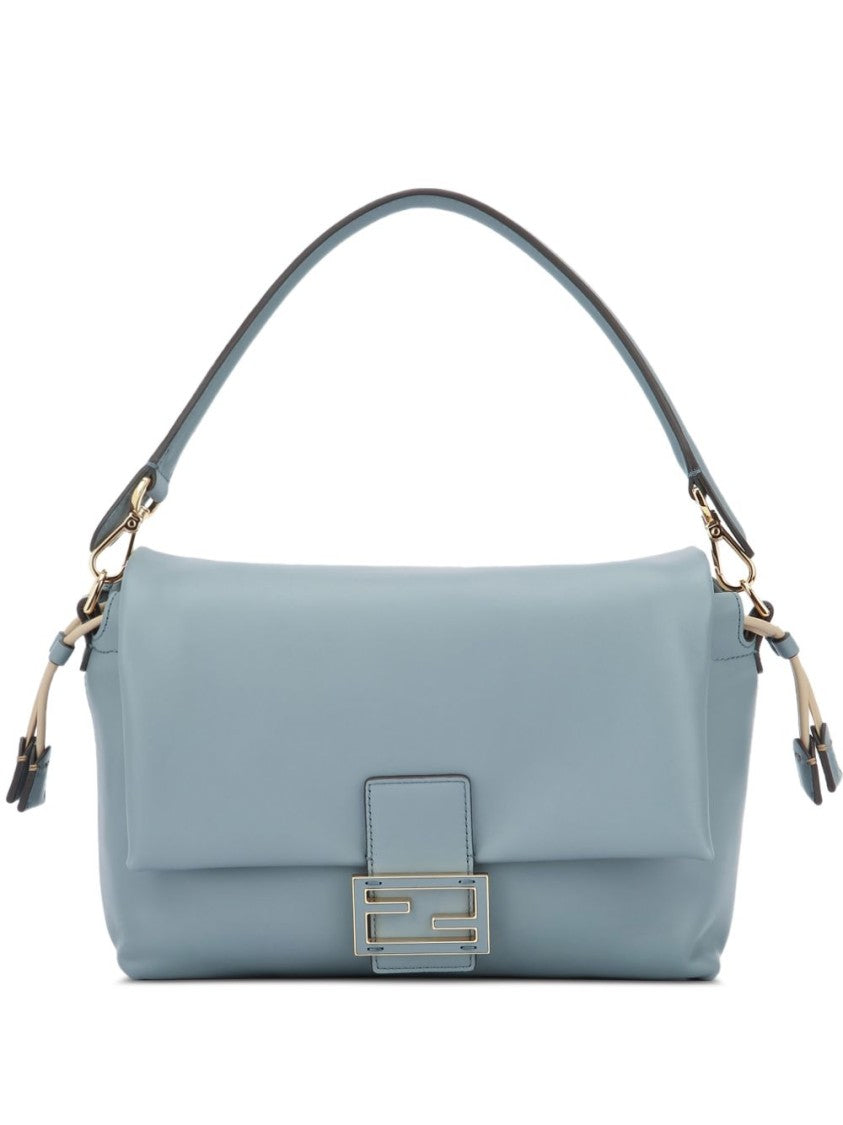 Fendi Medium Mercury Blue Nappa Leather Baguette Bag