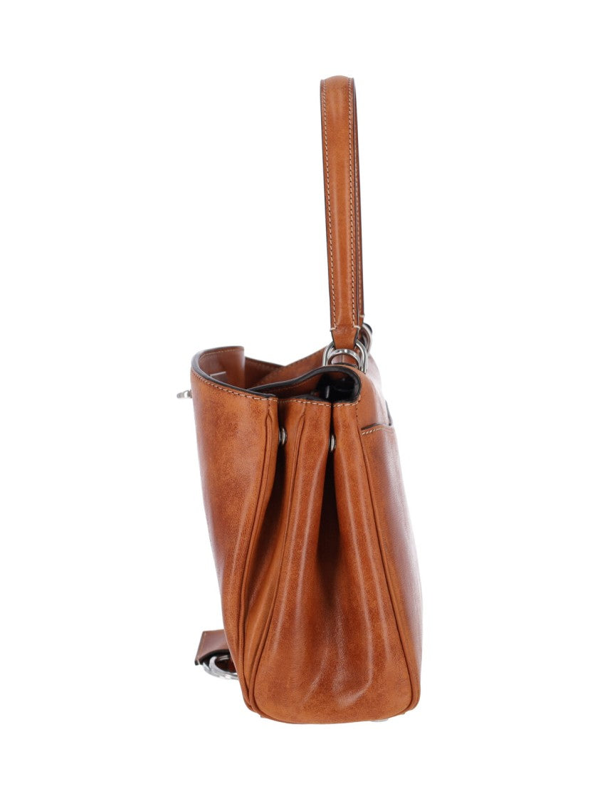 Balenciaga Brown Rodeo Antiqued Lambskin Handbag