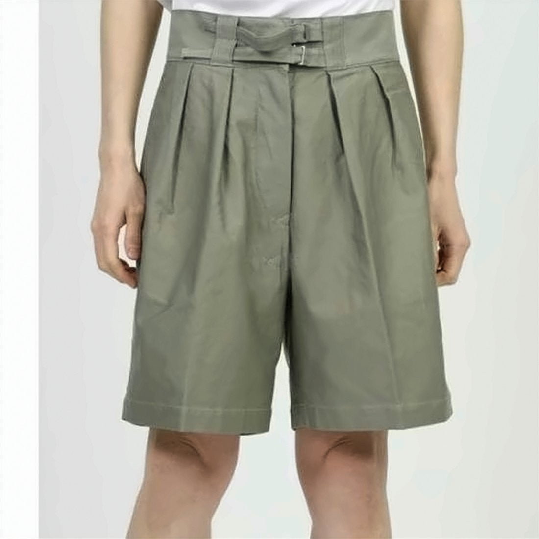 Kaptain Sunshine High-Waist Tailored Shorts With Double Buckle Detail