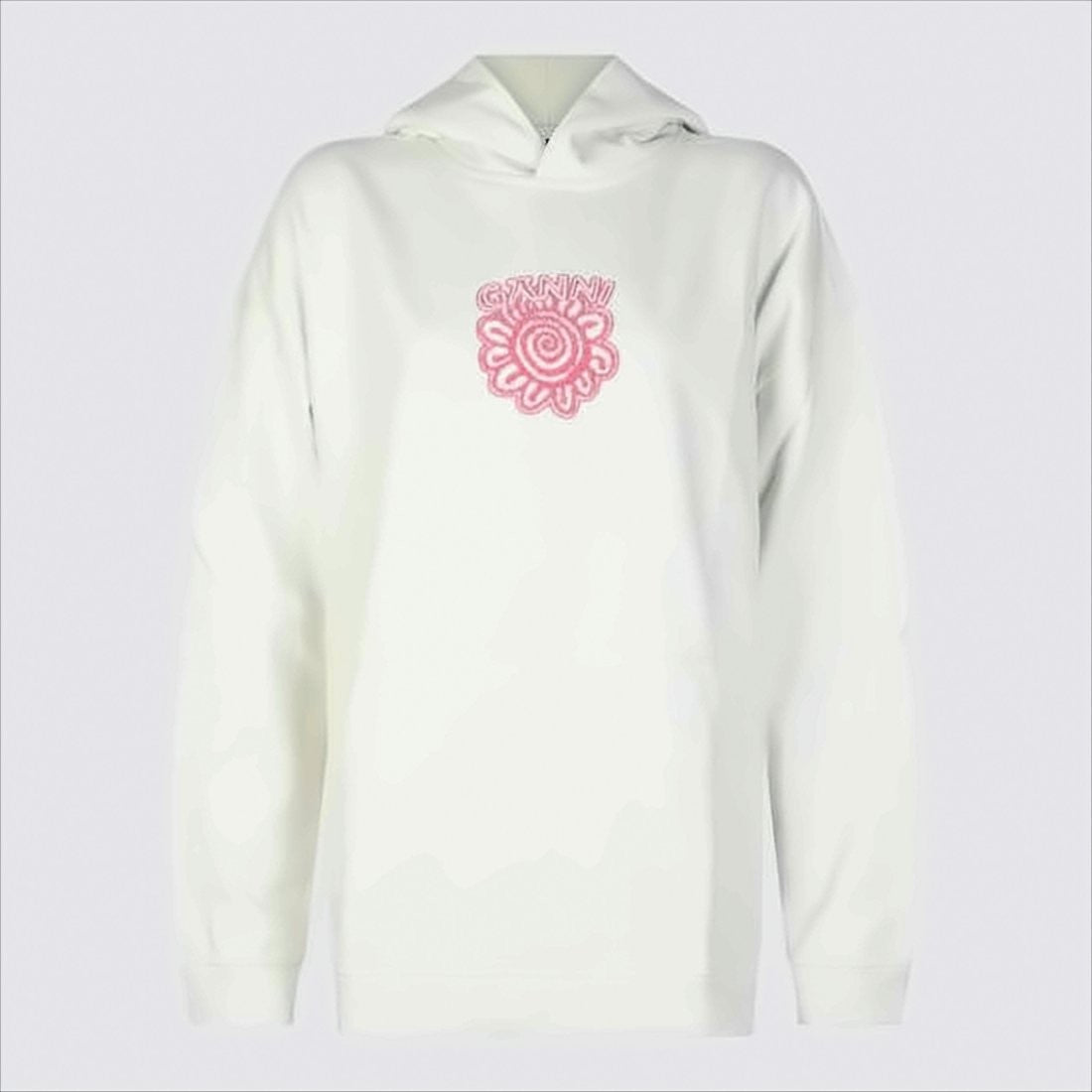 Ganni Minimalist White Hoodie