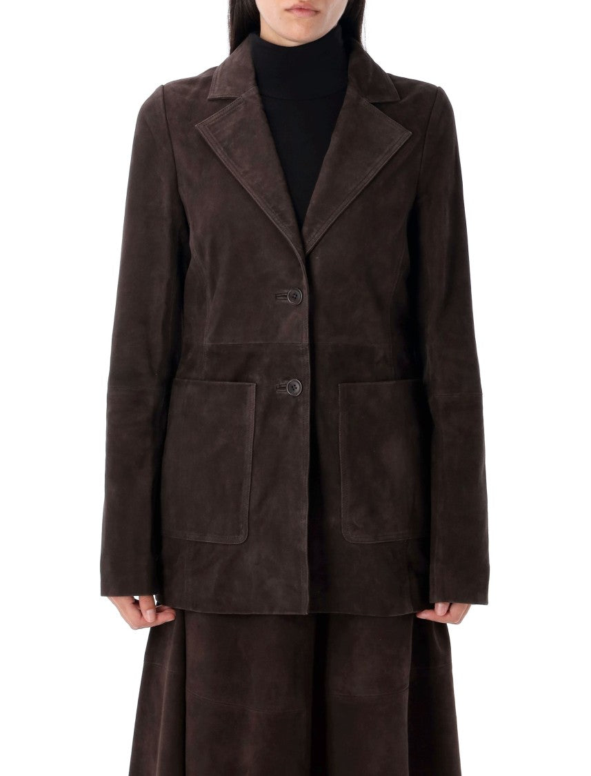 Róhe Tailored Brown Goat Suede Blazer