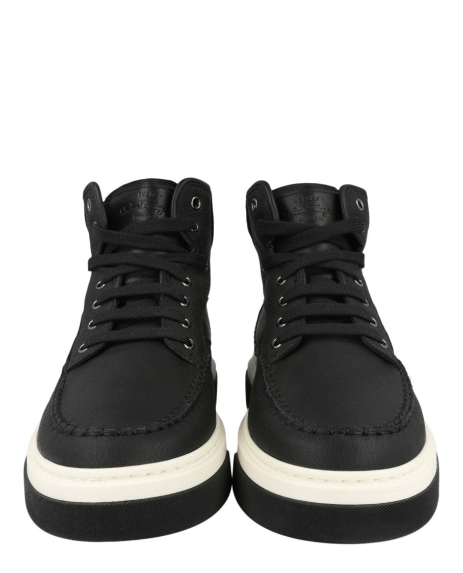 Ferragamo Cassina Leather High-Top Sneakers