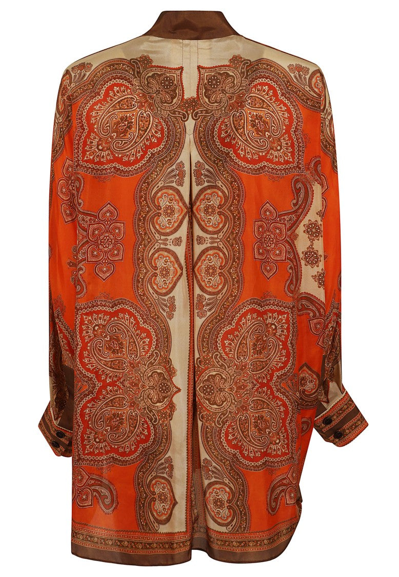 Zimmermann Silk Dolman Shirt With Paisley Print And Structured Cuffs