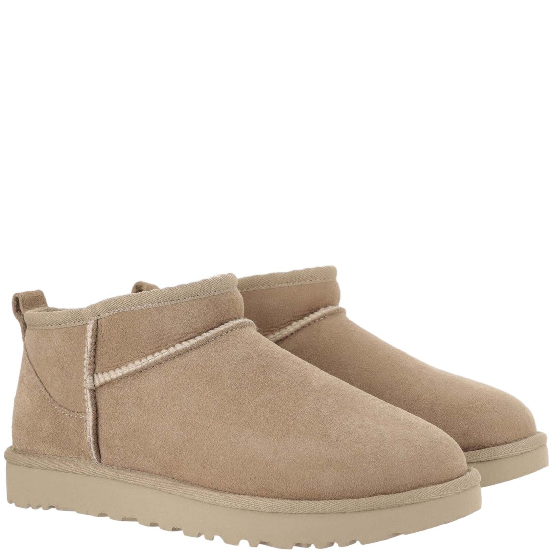 Ugg Beige Leather Slip-On Boots