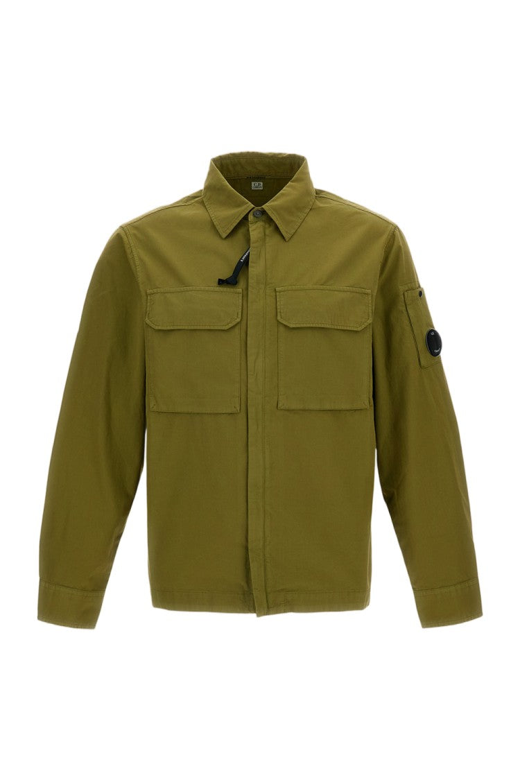 C.P. Company Green Organic Gabardine Zip-Up Overshirt