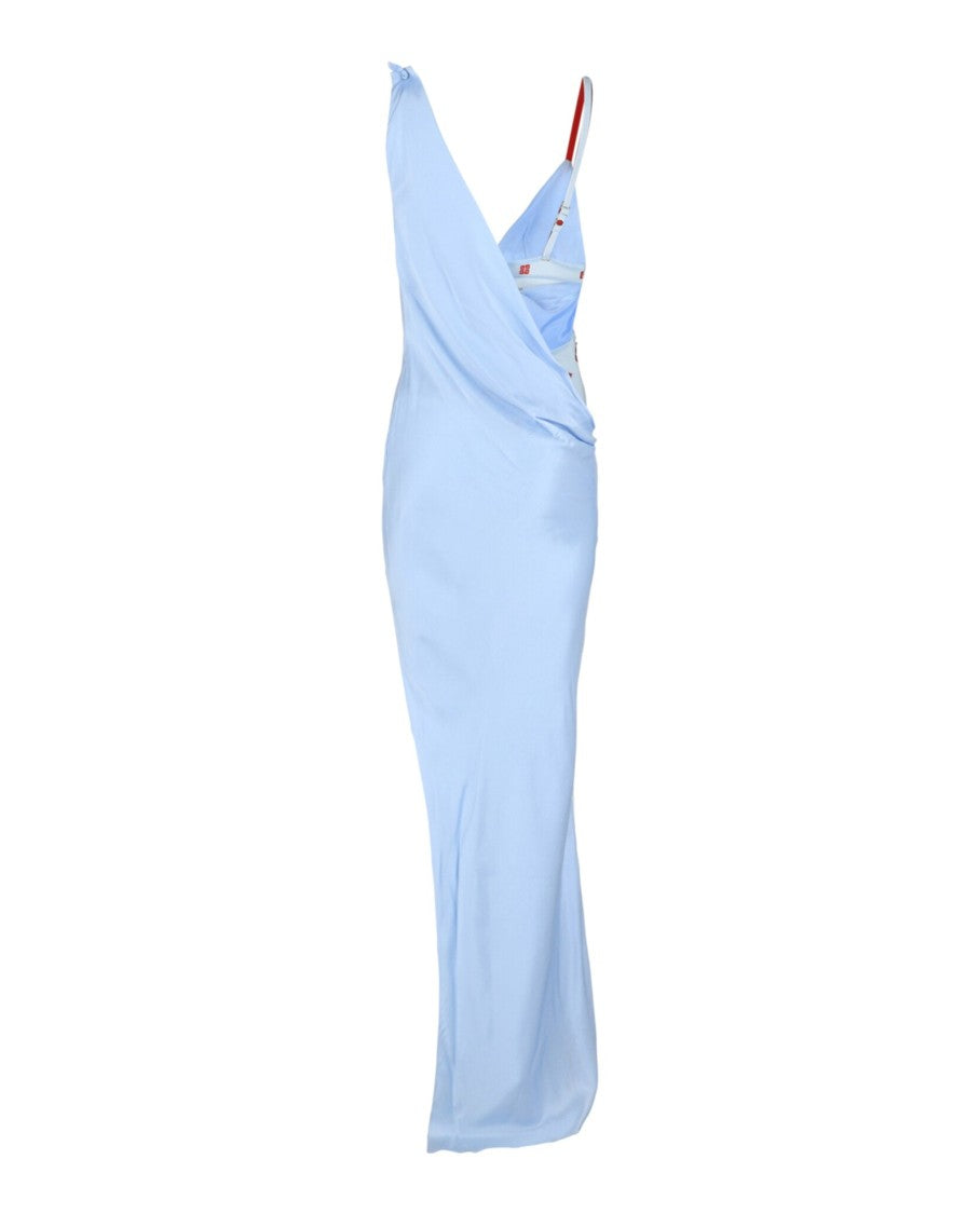 Givenchy Draped Mesh 4G Gown With Plunging Neckline And Dramatic Slit