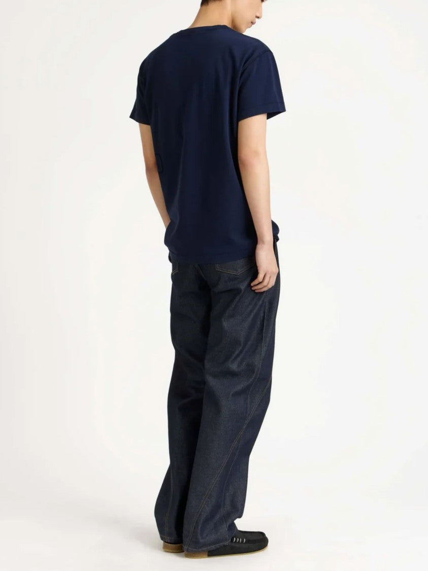 J. W. Anderson Navy Blue Splattered Logo T-Shirt