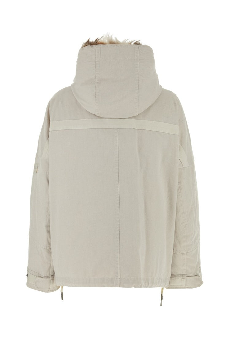 Yves Salomon Hooded Jacket With Faux Fur Trim