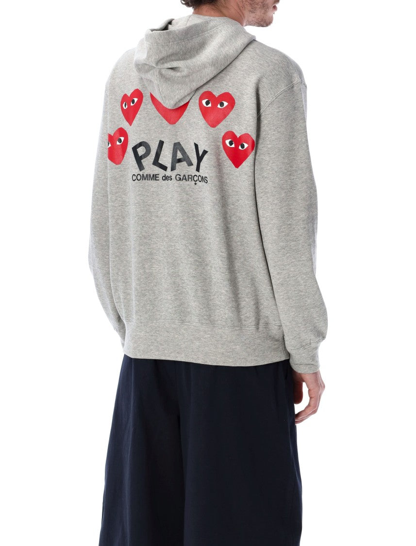 Comme Des Garçons Red Heart Eye Graphics Zip Hoodie
