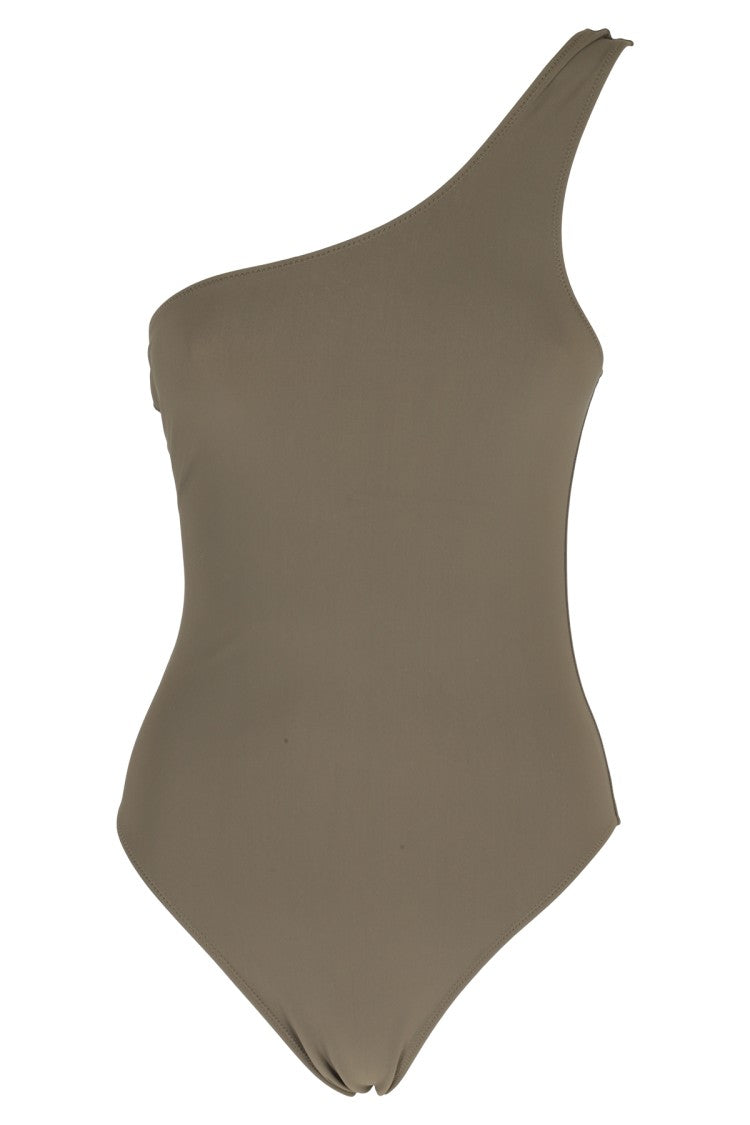 Lido One-Shoulder Olive Green Swimsuit