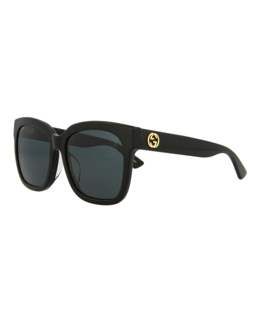 Gucci Rectangle-Frame Acetate Sunglasses With Saddle Nose Bridge