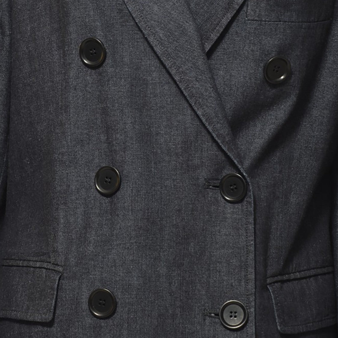 Aspesi Double Breasted Jacket In Blue Denim