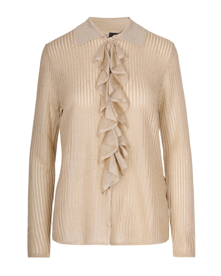 Liu Jo Gold Lurex Knit Shirt
