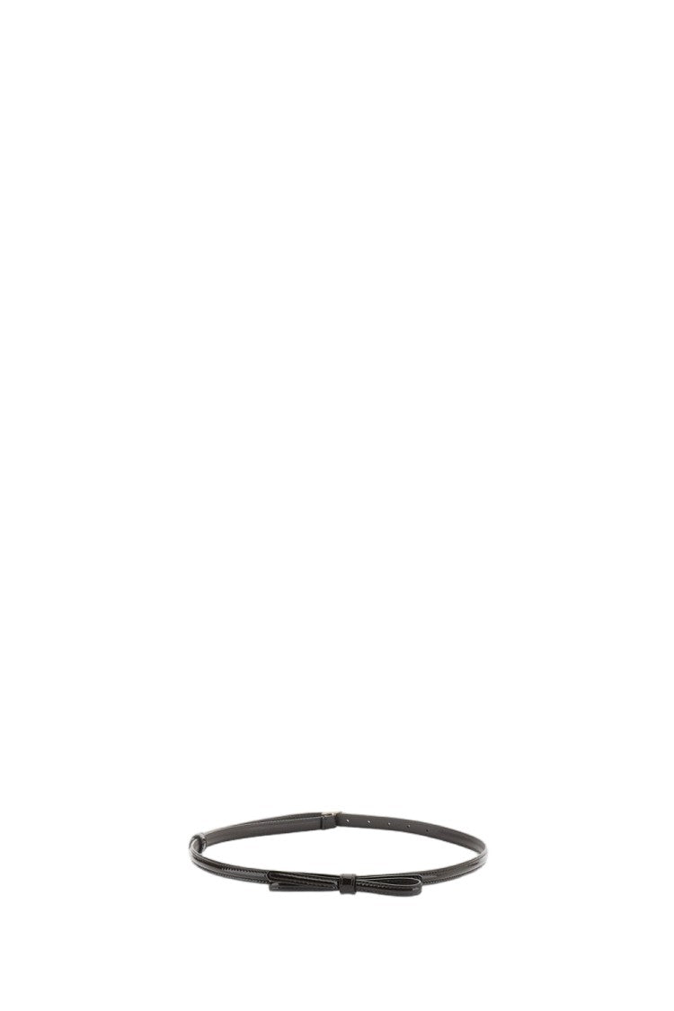 Plan C Brown Bow Detail Patent Leather Belt
