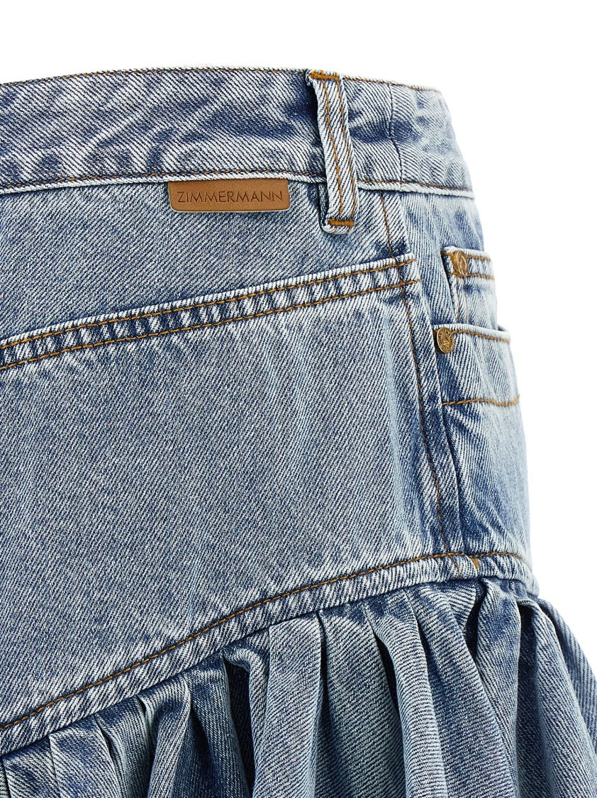 Zimmermann 'Denim Frill Mini' Skirt