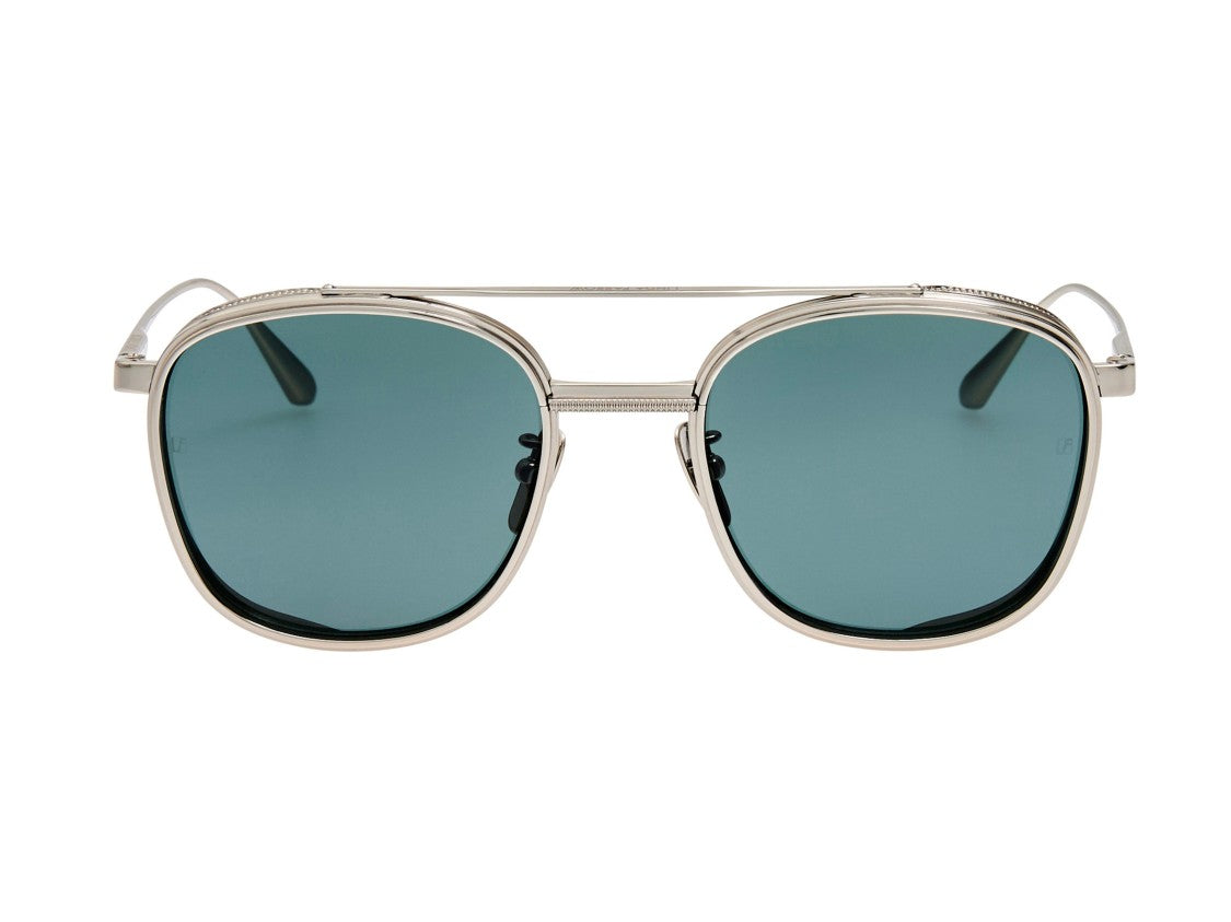 Linda Farrow Lfl1558 Double Bridge Titanium Square Sunglasses