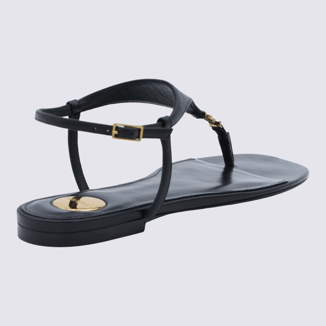 Saint Laurent Minimalist Black Leather Sandals