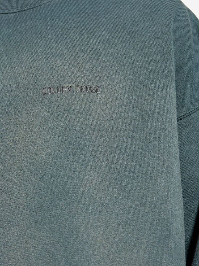 Golden Goose Moss Green Dyed Cotton Crewneck Sweatshirt