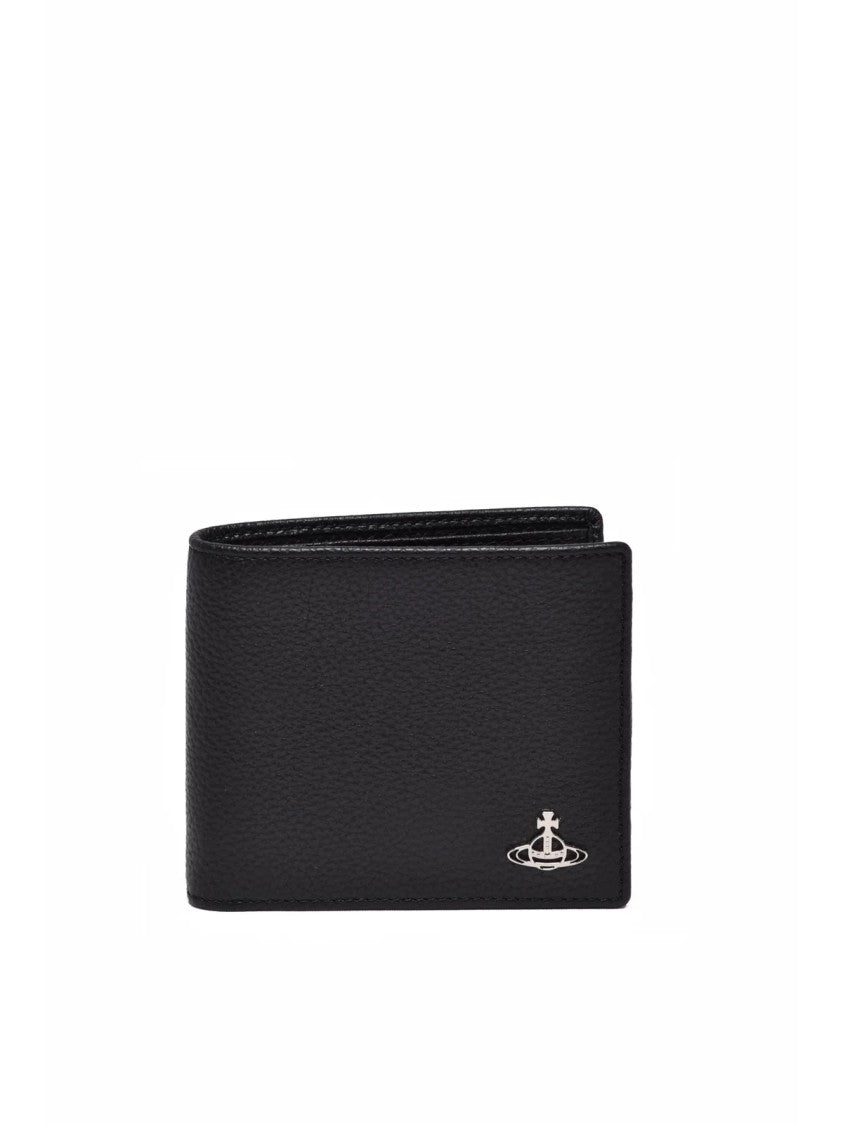 Vivienne Westwood Black Leather Bi-Fold Wallet