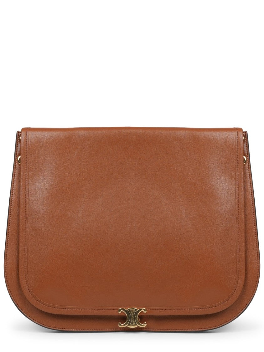 Celine Structured Shoulder Bag In Smooth Lamb Leather