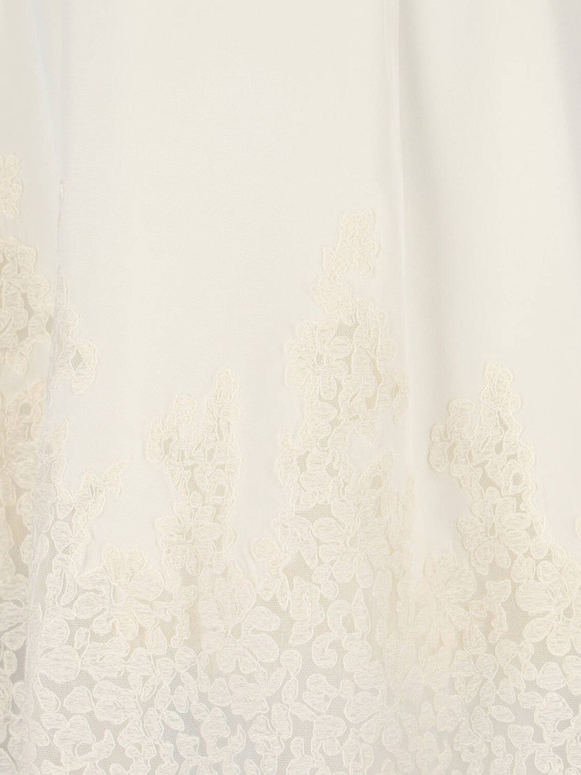Ermanno Scervino Ivory Silk Midi Dress