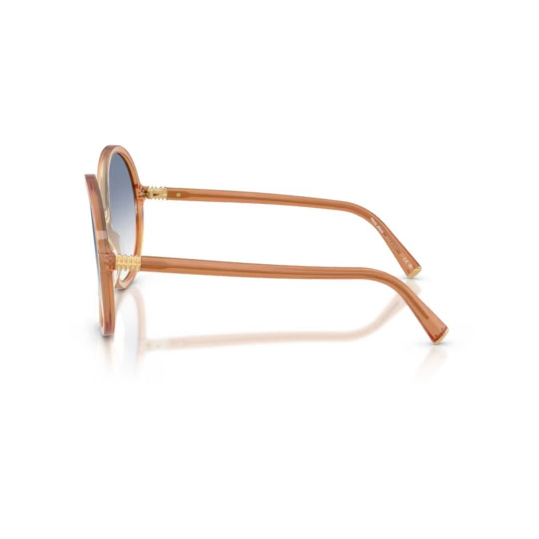 Miu Miu 0Mu B02s Gradient Blue-Tinted Round Sunglasses