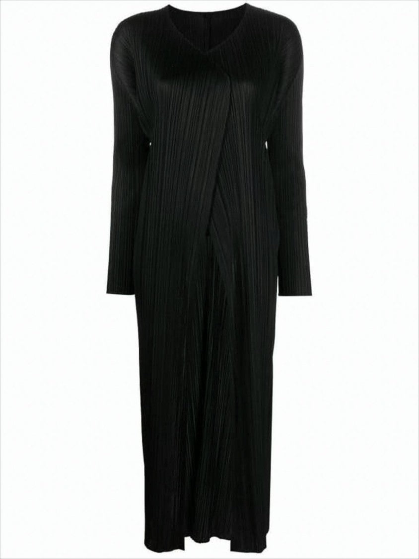 Pleats Please Pleated Textured Cardigan With Asymmetrical Closure