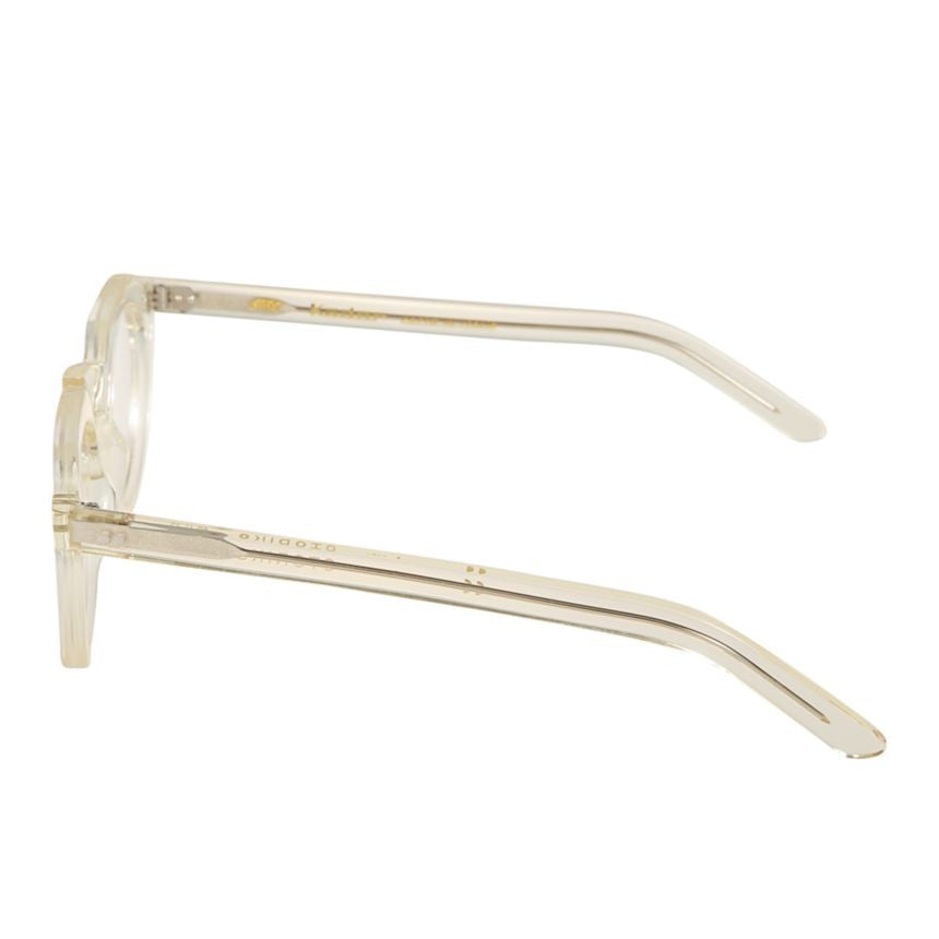 Kador Storiko Translucent Light Beige Rounded Sunglasses With Slim Arms