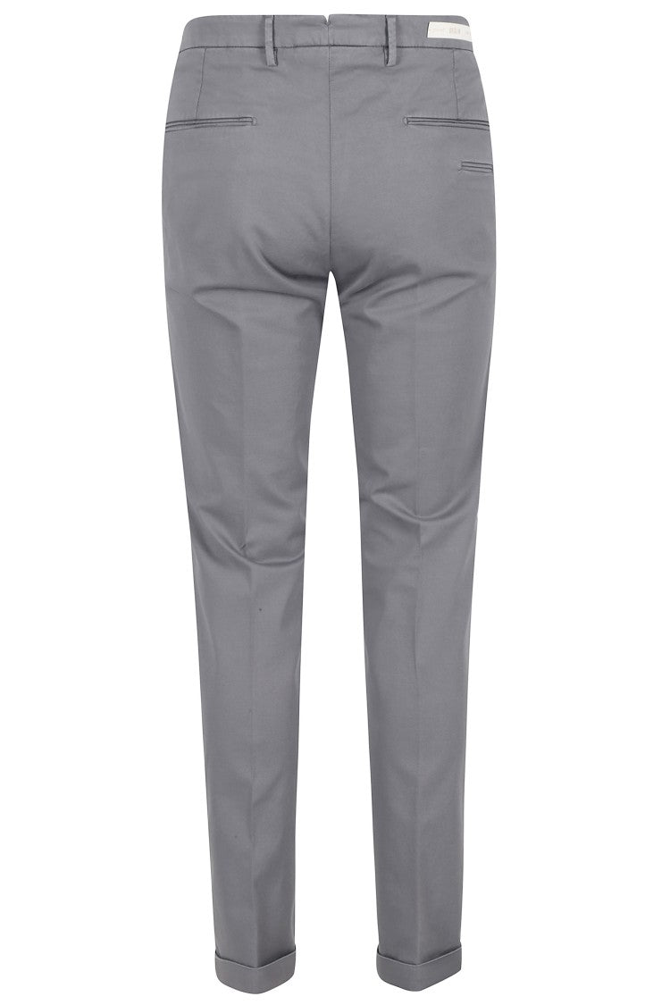Briglia Gray Tricotina Medium Waist Cotton-Blend Straight-Leg Pants