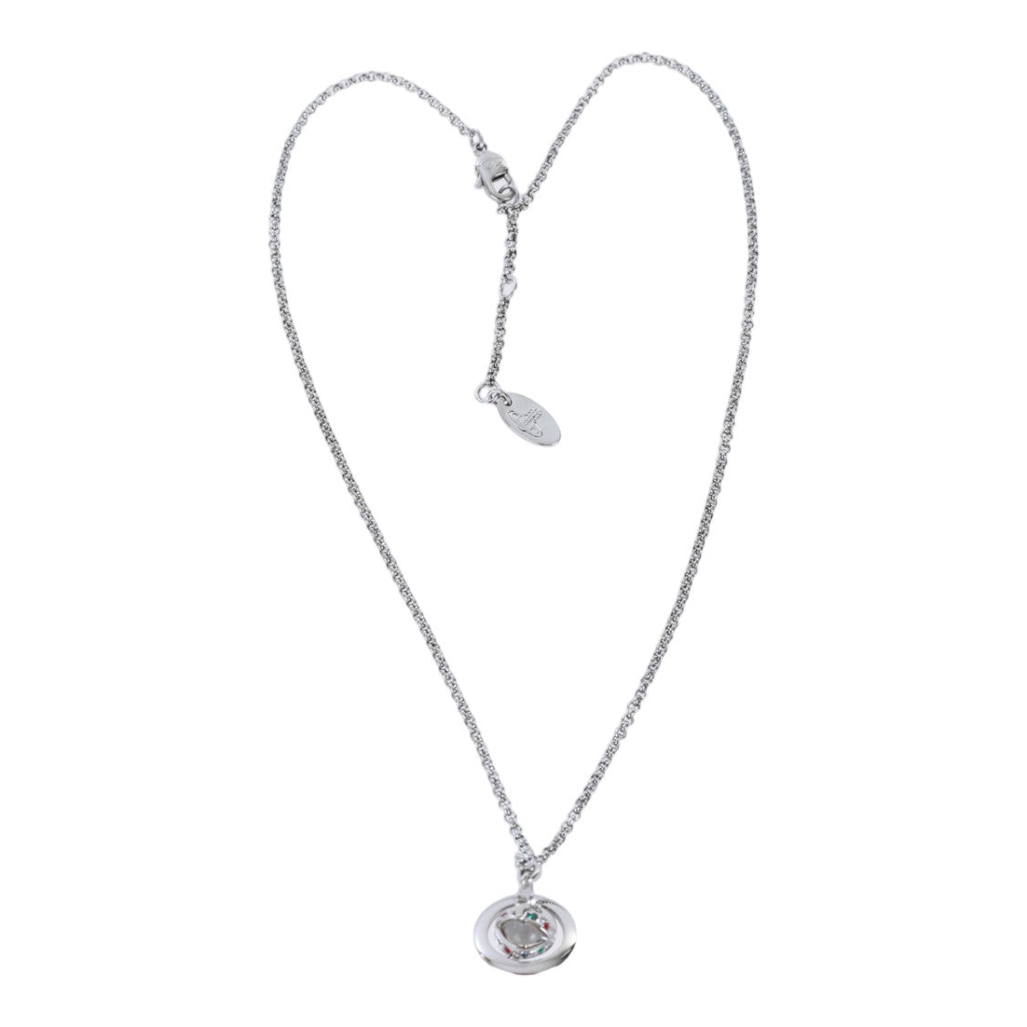 Vivienne Westwood Silver-Tone Necklace With Stylized Orb Pendant And Colorful Accents