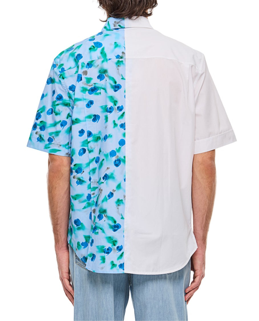 Marni Short-Sleeve Split Design Shirt With Abstract Floral Print