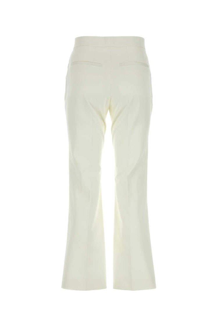 Jil Sander Tailored White Cotton Pants With Flared Hem