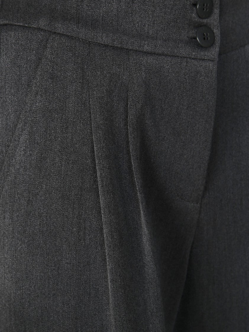 Patrizia Pepe Wide-Leg Trousers With High Waist And Double-Button Closure