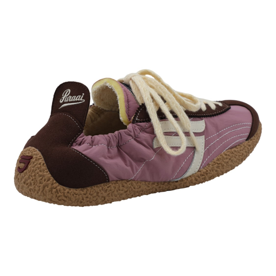 Puraai Ruched Fabric Contrast Accent Sneakers