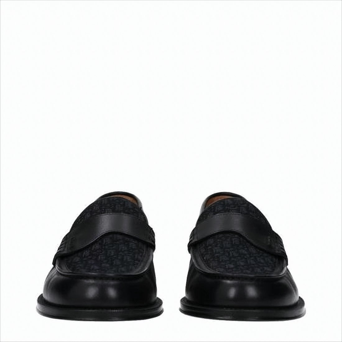 Christian Dior Penny Strap Loafers With Subtle Pattern And Stacked Heel