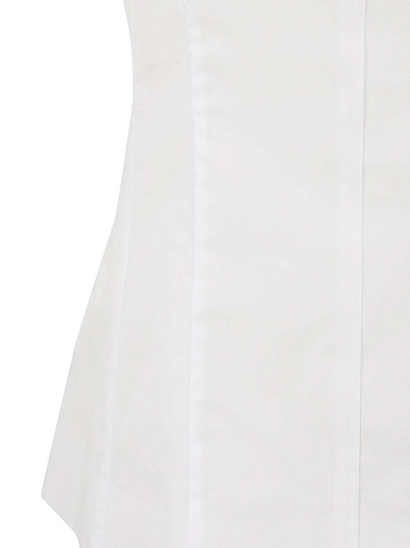 Tory Burch Fitted White Top With High Neckline