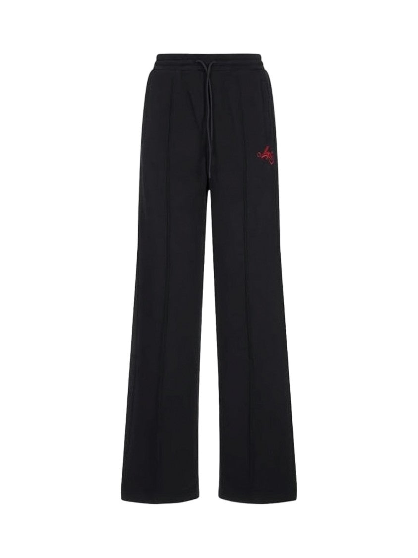 Msgm Wide-Leg Cotton Pants With Drawstring Waistband