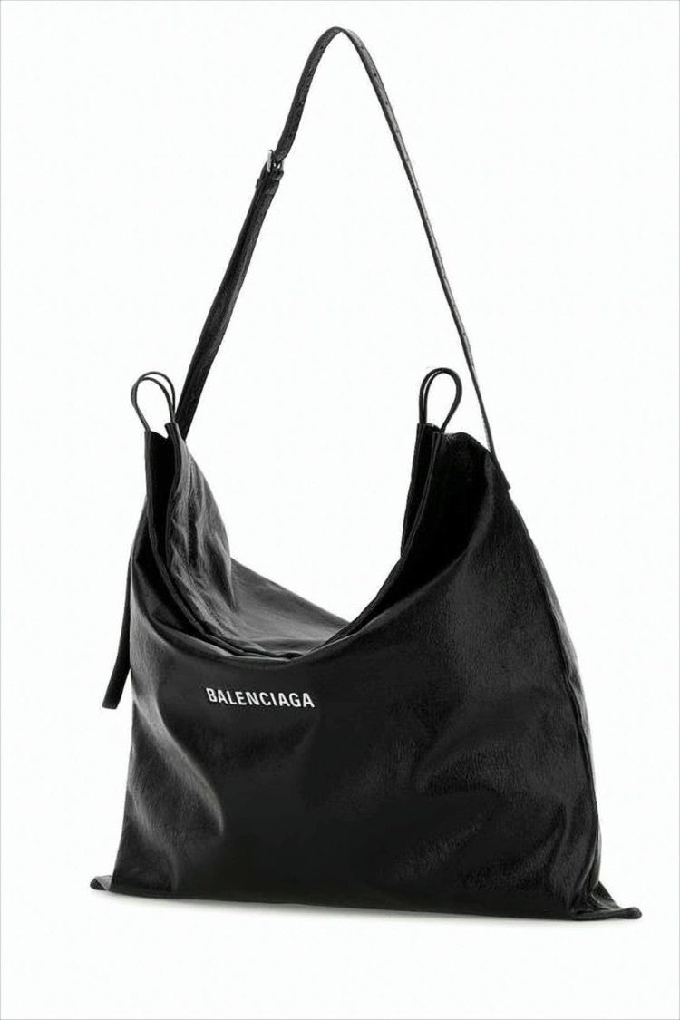 Balenciaga Soft Lambskin Leather Shoulder Bag With Adjustable Strap