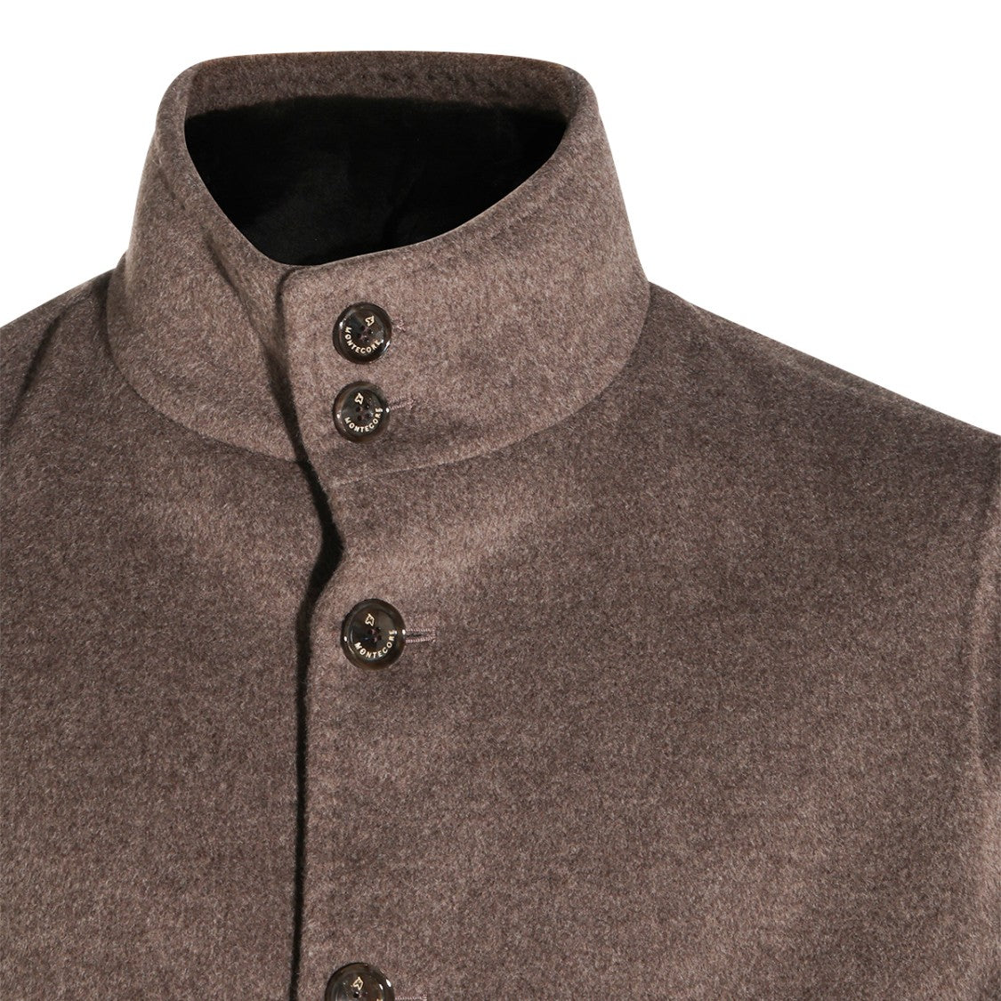 Montecore Taupe Suede Casual Jacket With High Neck And Fitted Finish