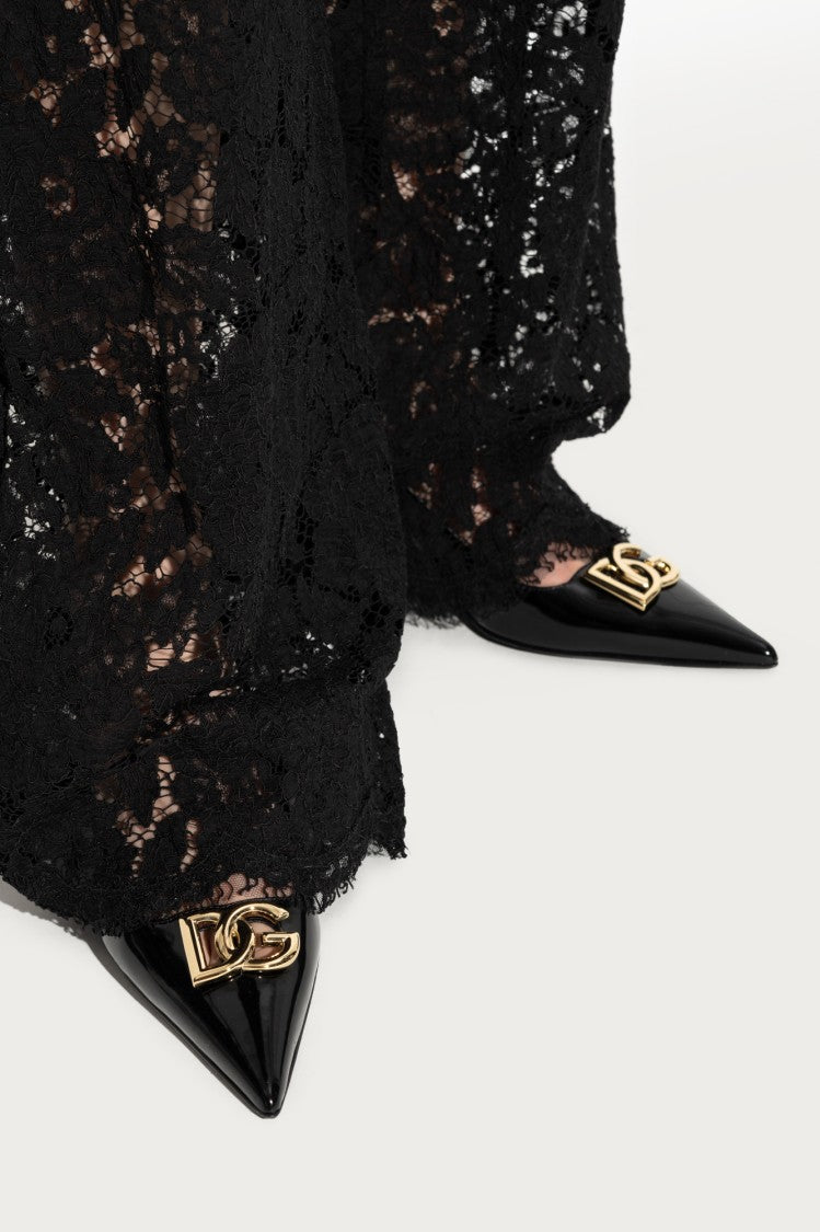 Dolce & Gabbana Glossy Black High-Heeled Shoes