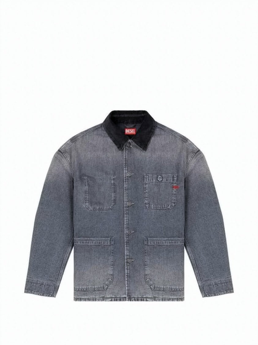 Diesel Relaxed-Fit Faded Grey Denim Jacket