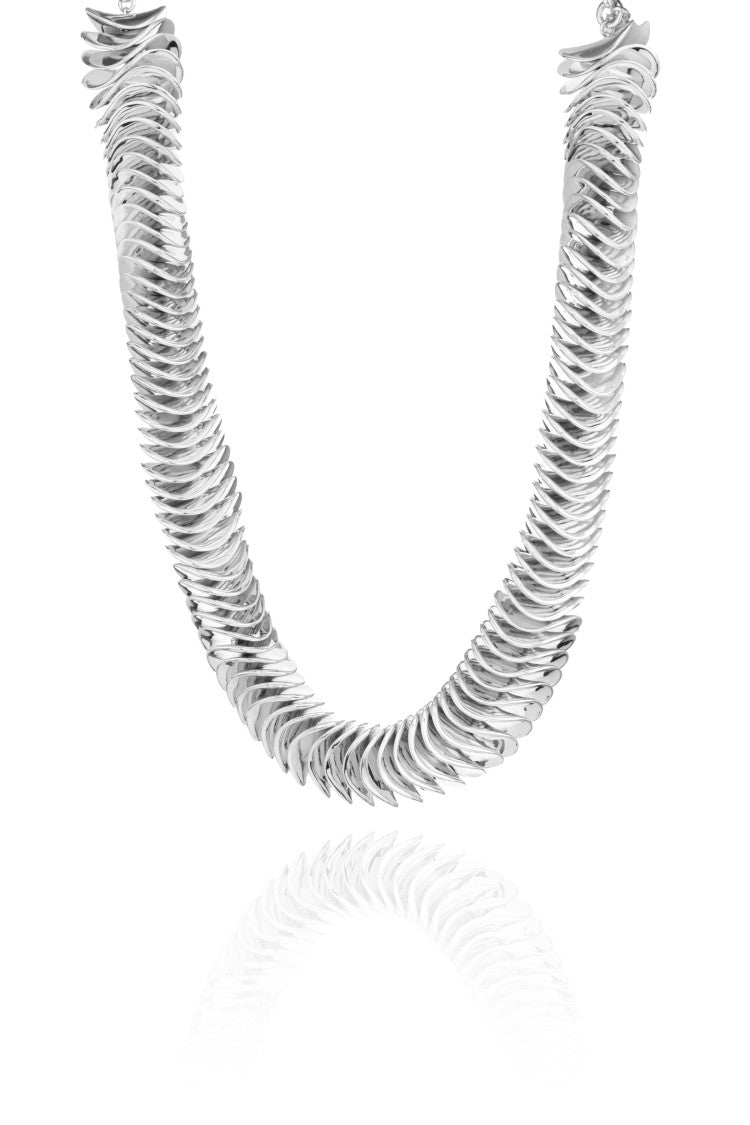 Federica Tosi Silver Lace Kate 925 Silver Plated Bronze Metal Necklace